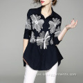 Women Bordery Bordery Flous Bluses/Top